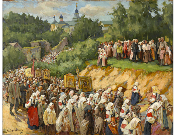Religious Procession at the Pskovo-Pechersky Monastery