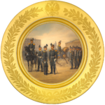 Infantry and Artillery Divisions porcelain Military plate.