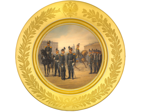 Infantry and Artillery Divisions porcelain Military plate.