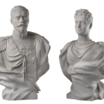 Biscuit Porcelain Busts of Tsar Nicholas II and Tsarina Alexandra Fyodorovna