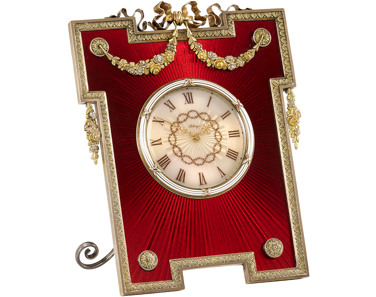 Russian Gold and Enamel Desk Clock | Ruzhnikov Fabergé Collection