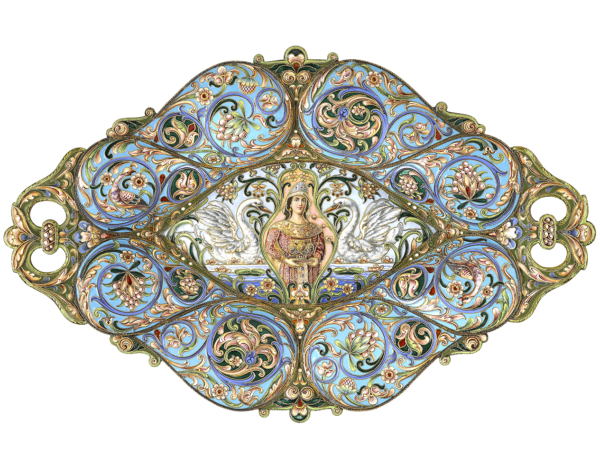 Russian Silver Gilt and Enamel Dish