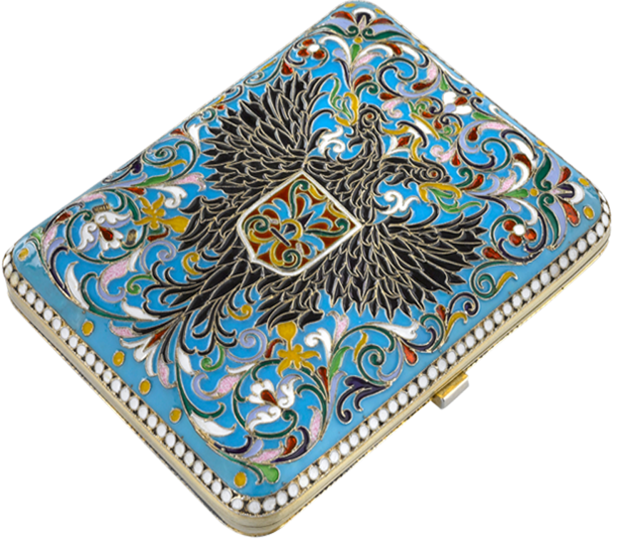 Russian Silver-Gilt & Enamel Cigarette Case