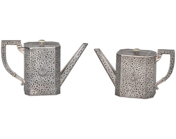 Russian Silver & Niello Tea Set