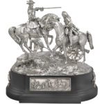 English Silver Sculpture "Battle of the Boyne"