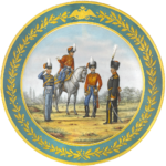 Porcelain plate of Life-Guard Hussars Regiment.