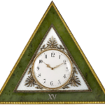 Russian gold, nephrite and enamel desk clock.