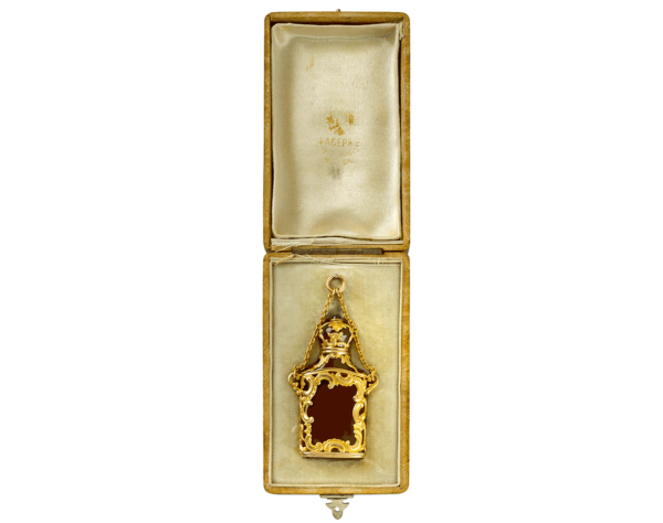 Russian Jewelled Gold-Mounted Agate Scent Flacon
